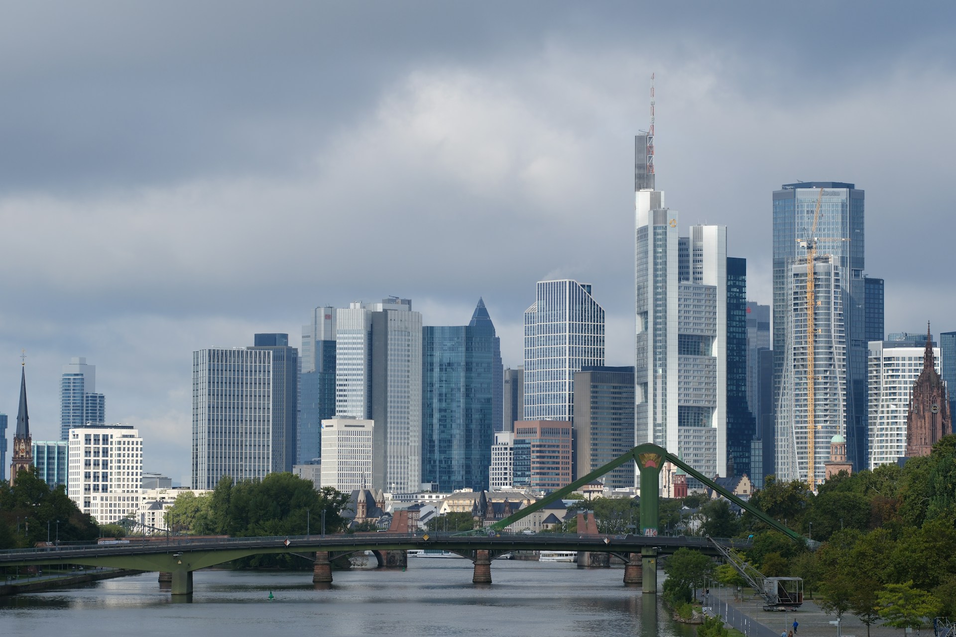 A view of a city from across a river